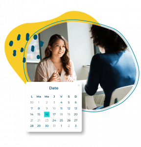engagement collaborateur - coaching bien-être : femme devant une collaboratrice avec un calendrier